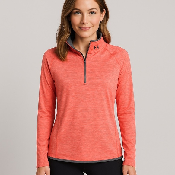 🧡 Under Armour HeatGear 1/4 Zip Pullover - Orange 🧡 - Picture 1 of 15